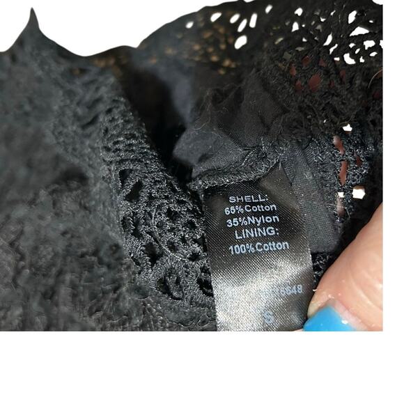 Mustard Seed Womens S Black Lace Sleeveless Coquette Feminine Romantic Boho - Picture 9 of 11